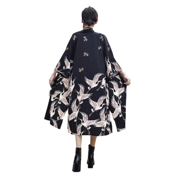 Japanese Kimono Yukata Kimono Cardigan Blouse Long Sleeve Cardigan Haori Traditional Kimonos Dress - Image 5