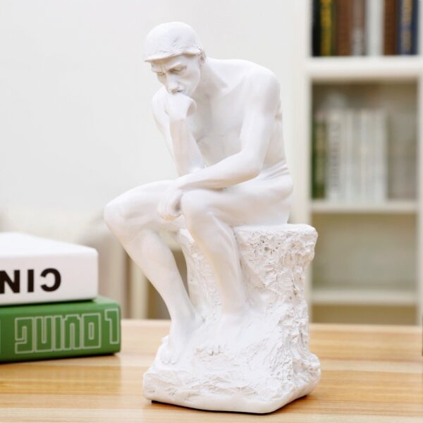 Thinker Sculpture Statue Thinker Art Bookshelf Decoration Creative Resin Decorations - Image 3