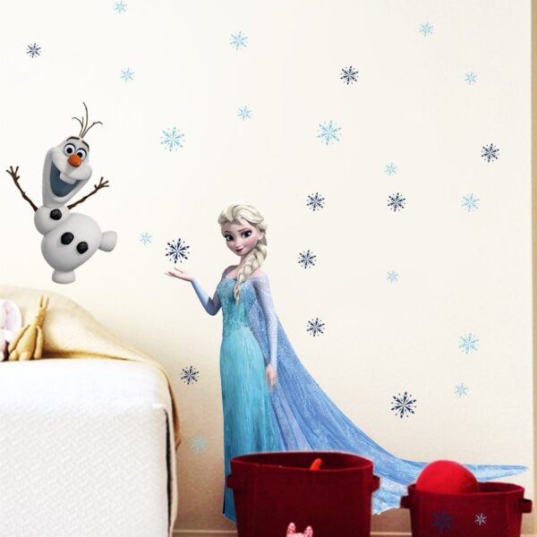 Cartoon Frozen Wall Stickers Elsa Princess Olaf Wall Stickers Tags For Living Room, Girls Room, Bedroom, Chirdren Room