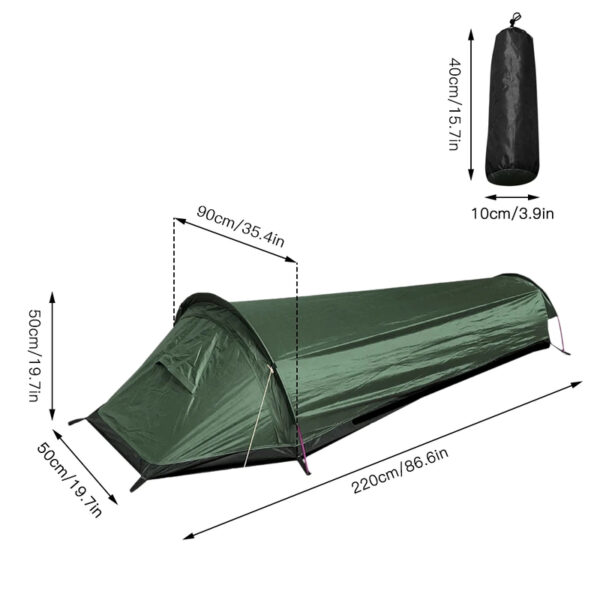 Camping Single Person Tent Ultralight Compact Outdoor Sleeping Bag Tent Larger Space Waterproof Backpacking Tent Cover Hiking - Image 5