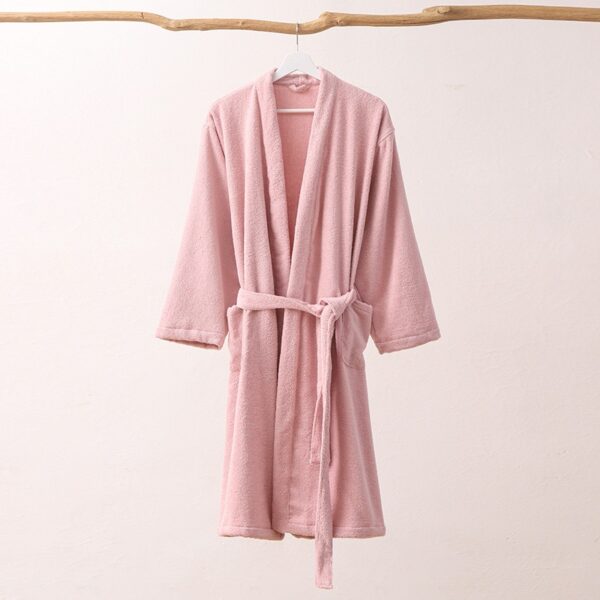 Pure cotton collar bathrobe bathrobe home clothing pajamas couple's water absorption and warmth - Image 5