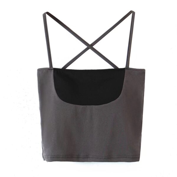 Summer New Fashion Sexy Contrast Color Stitching Cross Slim Bottoming Small Sling Women - Image 7