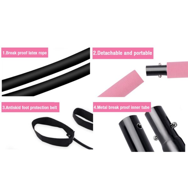 Fitness Pilates Bar Kit with Resistance Band Portable Fitness Pilate Stick Crossfit Bodybuild Yoga Elastic Band Exercise Workout - Image 4