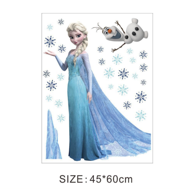 Cartoon Frozen Wall Stickers Elsa Princess Olaf Wall Stickers Tags For Living Room, Girls Room, Bedroom, Chirdren Room - Image 4