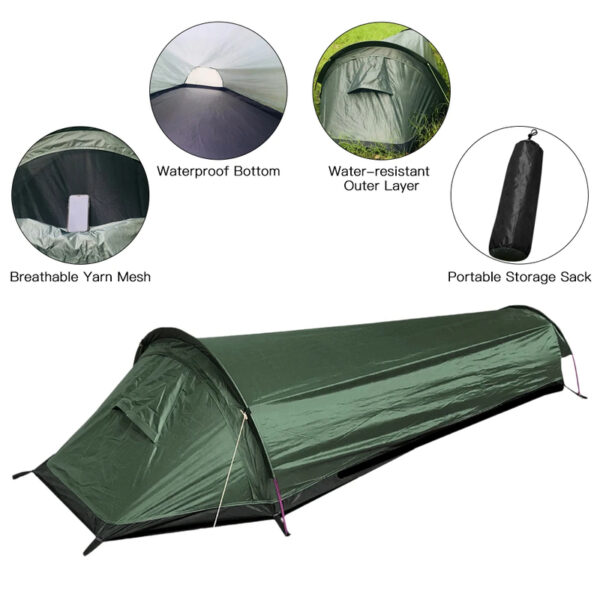 Camping Single Person Tent Ultralight Compact Outdoor Sleeping Bag Tent Larger Space Waterproof Backpacking Tent Cover Hiking - Image 7