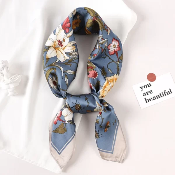 Luxury Brand Silk Scarf Square Women Shawls And Wraps Office Small Hair Neck Hijabs Kerchief Foulard Ladies Scarves - Image 2