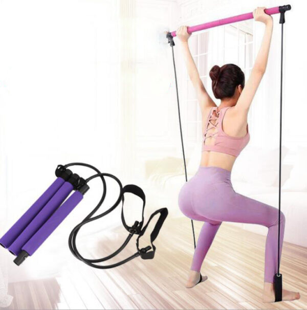 Fitness Pilates Bar Kit with Resistance Band Portable Fitness Pilate Stick Crossfit Bodybuild Yoga Elastic Band Exercise Workout - Image 5