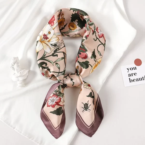 Luxury Brand Silk Scarf Square Women Shawls And Wraps Office Small Hair Neck Hijabs Kerchief Foulard Ladies Scarves