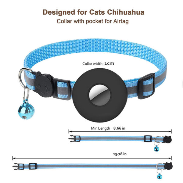 Airtag Cat Collar Airtag Pet Collar With Bell Airtag Reflective Collar - Image 2