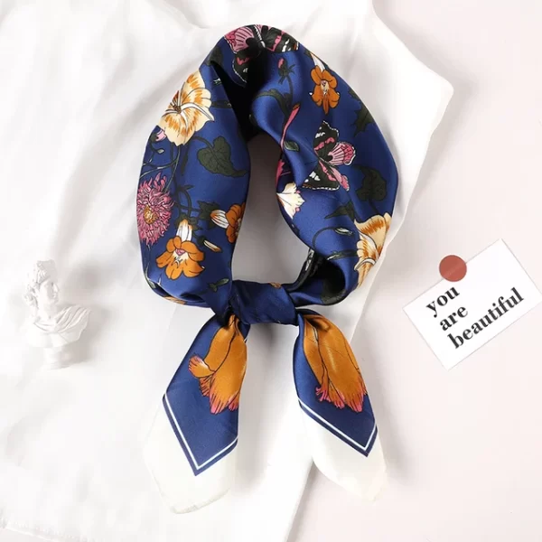 Luxury Brand Silk Scarf Square Women Shawls And Wraps Office Small Hair Neck Hijabs Kerchief Foulard Ladies Scarves - Image 3