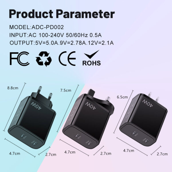 Fast charging mobile phone charging head dual PD Type-C mobile phone charger - Image 2