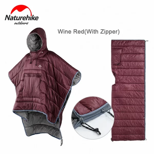 Naturehike Lazy Sleeping Bag Cloak Style Unisex Waterproof Portable Outdoor Camping Warm Sleeping Quilt Winter Travel Poncho - Image 8