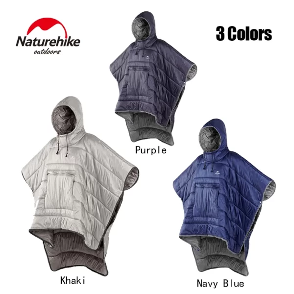 Naturehike Lazy Sleeping Bag Cloak Style Unisex Waterproof Portable Outdoor Camping Warm Sleeping Quilt Winter Travel Poncho