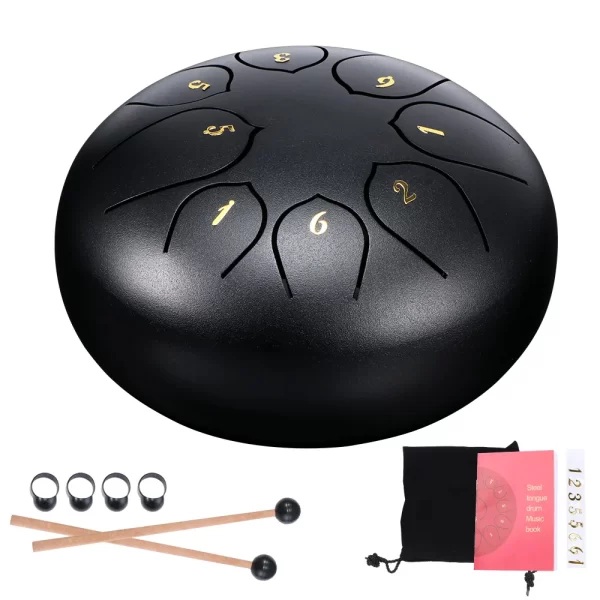 Tongue Drum 6 Inch Steel Tongue Drum Set 8 Tune Hand Pan Drum Pad Tank Sticks Carrying Bag Percussion Instruments Accessories - Image 2