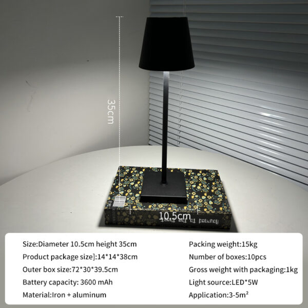 USB rechargeable retro atmosphere table lamp study living room bedside lamp restaurant bar outdoor table lamp eye protection table lamp - Image 8