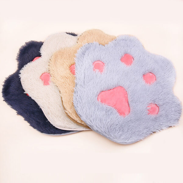 Pet Plush Cat Paw Print Cute Mat Plush Pet Mat Kitten Pet Mat Non-Slip - Image 2