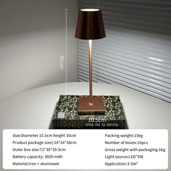 USB rechargeable retro atmosphere table lamp study living room bedside lamp restaurant bar outdoor table lamp eye protection table lamp - Image 9