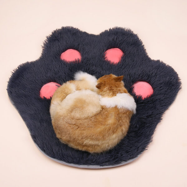 Pet Plush Cat Paw Print Cute Mat Plush Pet Mat Kitten Pet Mat Non-Slip - Image 8