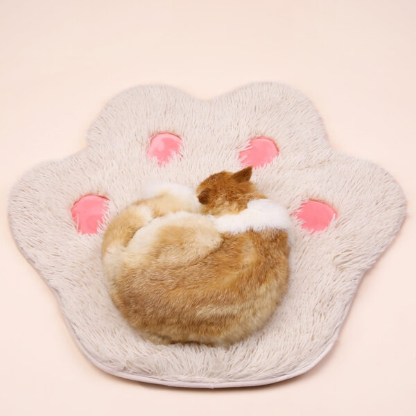 Pet Plush Cat Paw Print Cute Mat Plush Pet Mat Kitten Pet Mat Non-Slip - Image 5