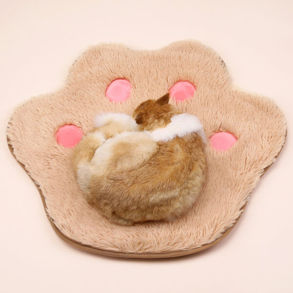 Pet Plush Cat Paw Print Cute Mat Plush Pet Mat Kitten Pet Mat Non-Slip - Image 7