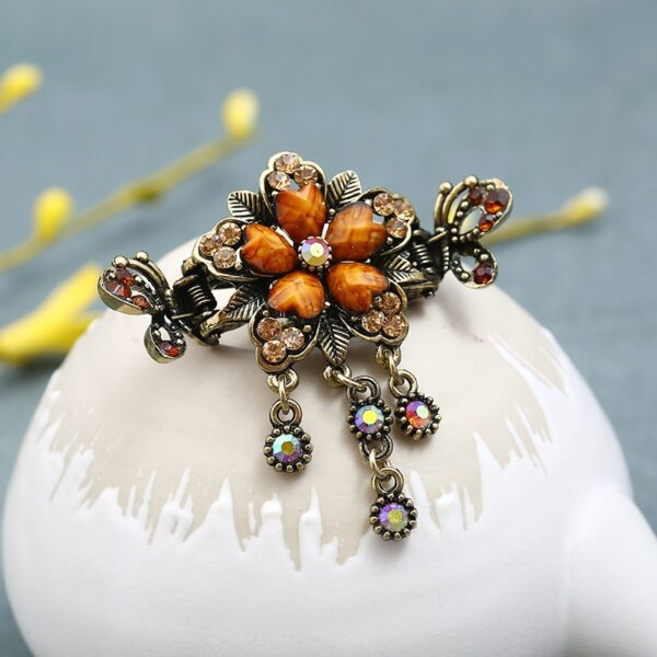 Hanfu Headdress Exquisite Hairpin Jewelry Rose Alloy Headdress Catch Clip Fashion Crab Grab Hairpin Female - Image 4