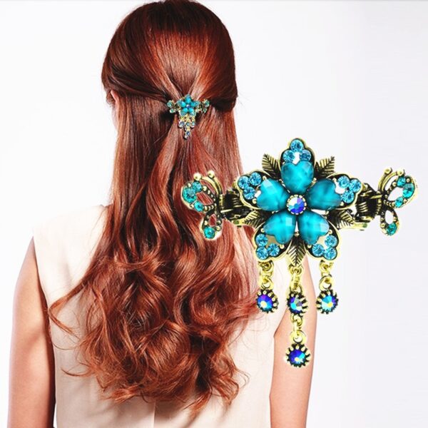 Hanfu Headdress Exquisite Hairpin Jewelry Rose Alloy Headdress Catch Clip Fashion Crab Grab Hairpin Female - Image 7