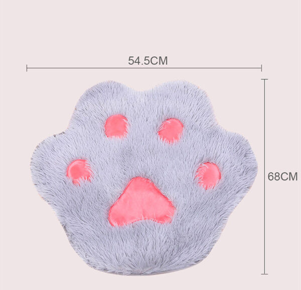 Pet Plush Cat Paw Print Cute Mat Plush Pet Mat Kitten Pet Mat Non-Slip - Image 4