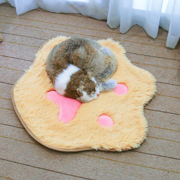 Pet Plush Cat Paw Print Cute Mat Plush Pet Mat Kitten Pet Mat Non-Slip - Image 3