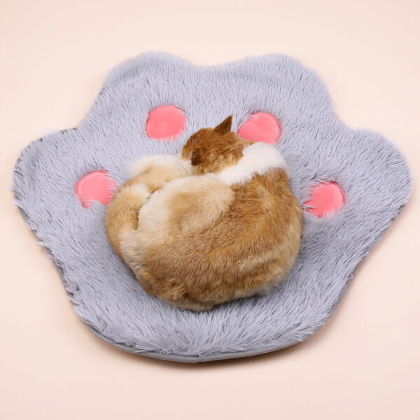 Pet Plush Cat Paw Print Cute Mat Plush Pet Mat Kitten Pet Mat Non-Slip - Image 6