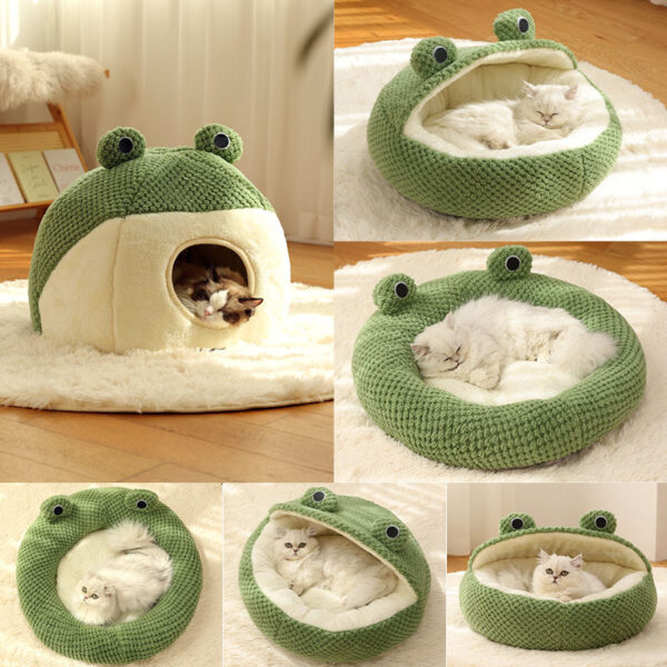 Pet Nest Small Frog Series Cat Nest Warm Dog Nest Autumn and Winter House Nest - Image 5