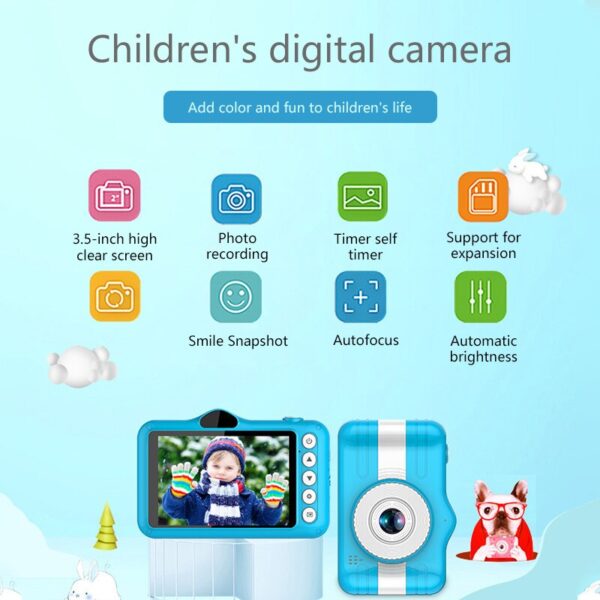 Child Camera Digital Camera 3.5 inch Cute Cartoon Camera Toys Children Birthday Gift 12MP 1080P Photo Video Camera For Kids - Image 3