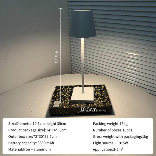 USB rechargeable retro atmosphere table lamp study living room bedside lamp restaurant bar outdoor table lamp eye protection table lamp - Image 6