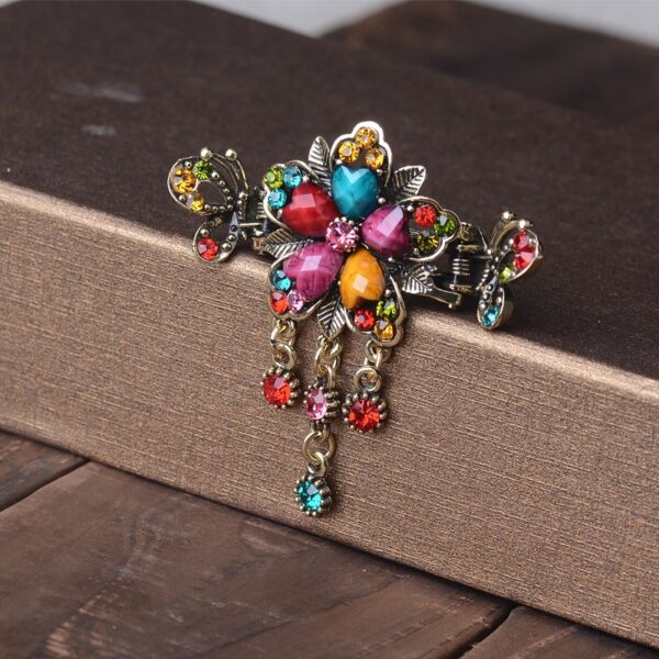 Hanfu Headdress Exquisite Hairpin Jewelry Rose Alloy Headdress Catch Clip Fashion Crab Grab Hairpin Female