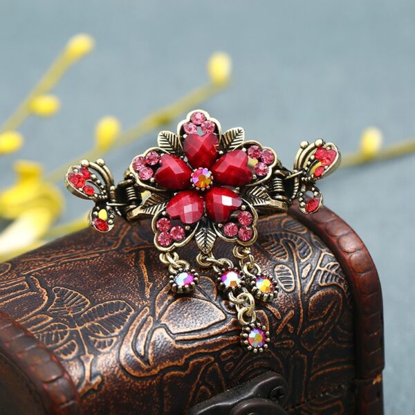 Hanfu Headdress Exquisite Hairpin Jewelry Rose Alloy Headdress Catch Clip Fashion Crab Grab Hairpin Female - Image 2