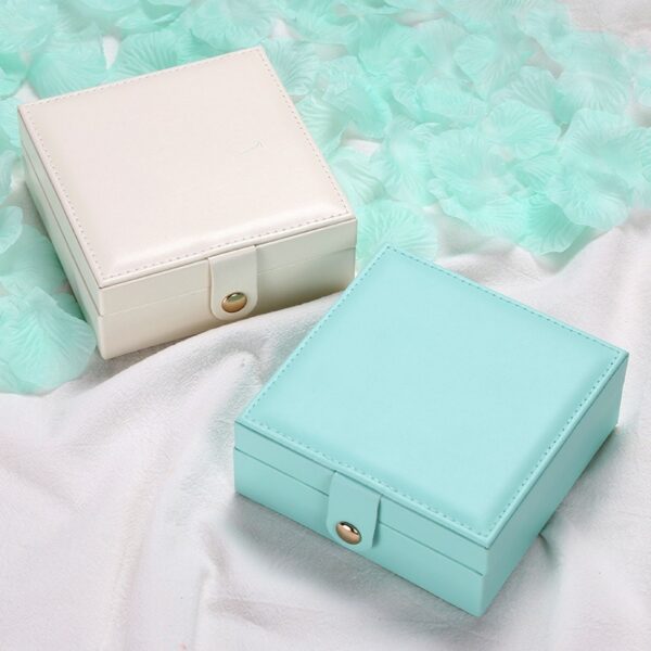 Single-Layer PU Simple Jewelry Storage Box Creative Portable Jewelry Box Earrings Ring Small Jewelry Box - Image 2